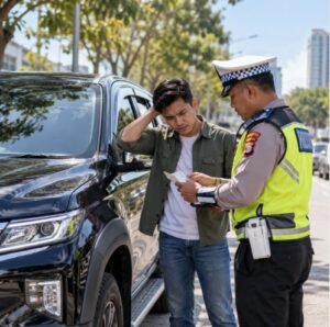 Mobil rental kena tilang